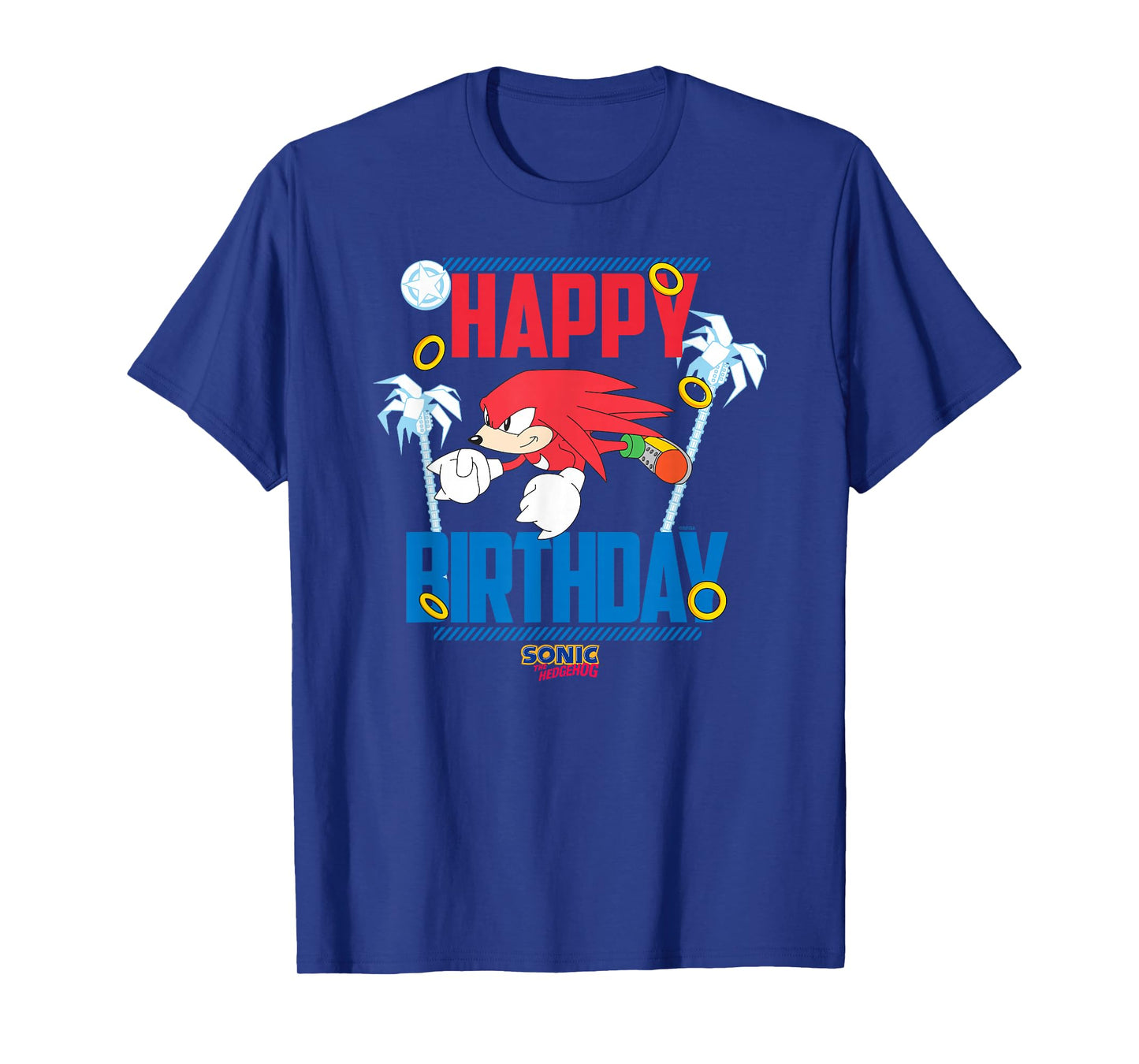 Sonic The Hedgehog Happy Birthday Knuckles Big Chest Poster T-Shirt