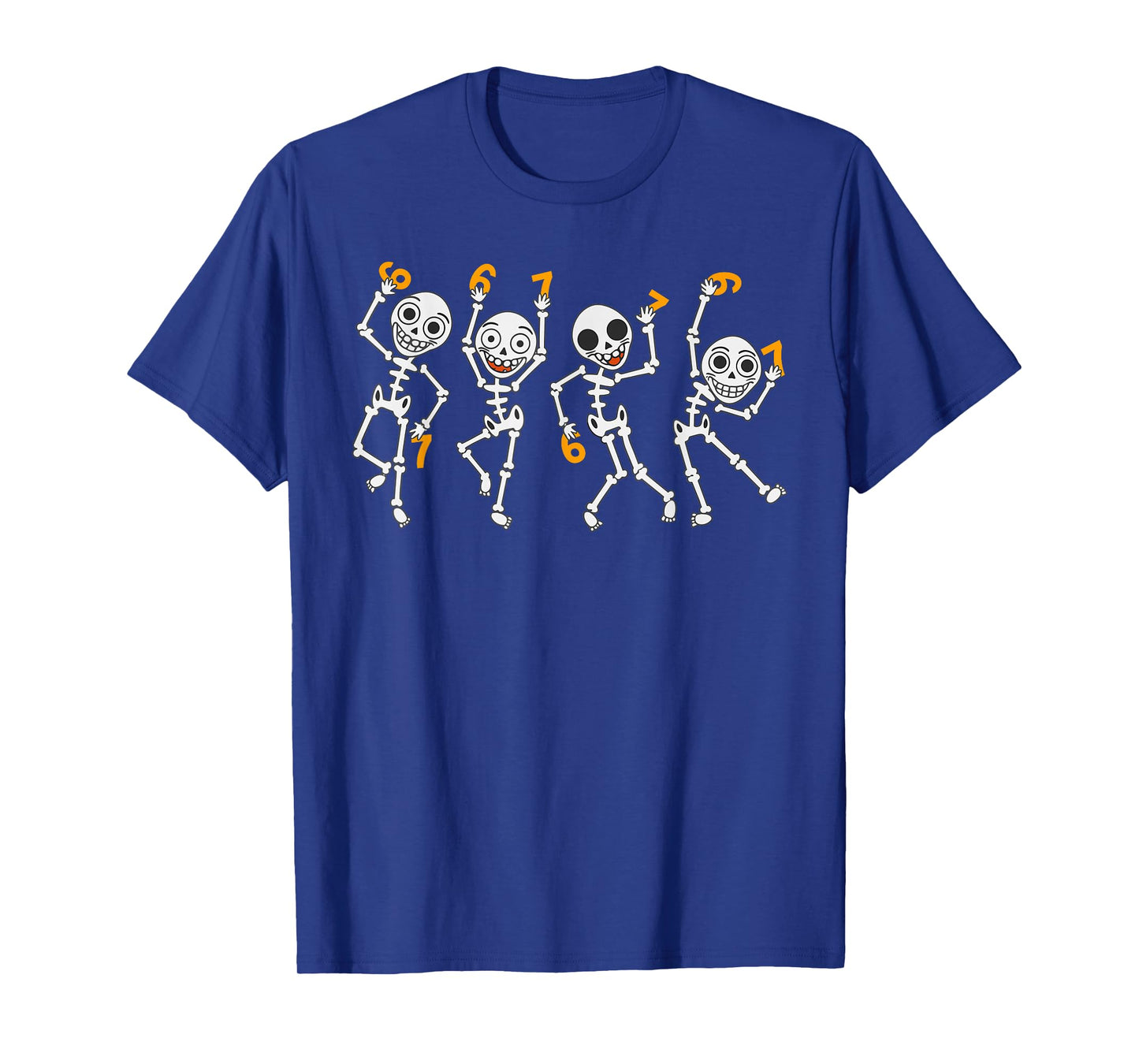 Six Seven 67 Meme Funny Halloween Dancing Skeleton Women Men T-Shirt