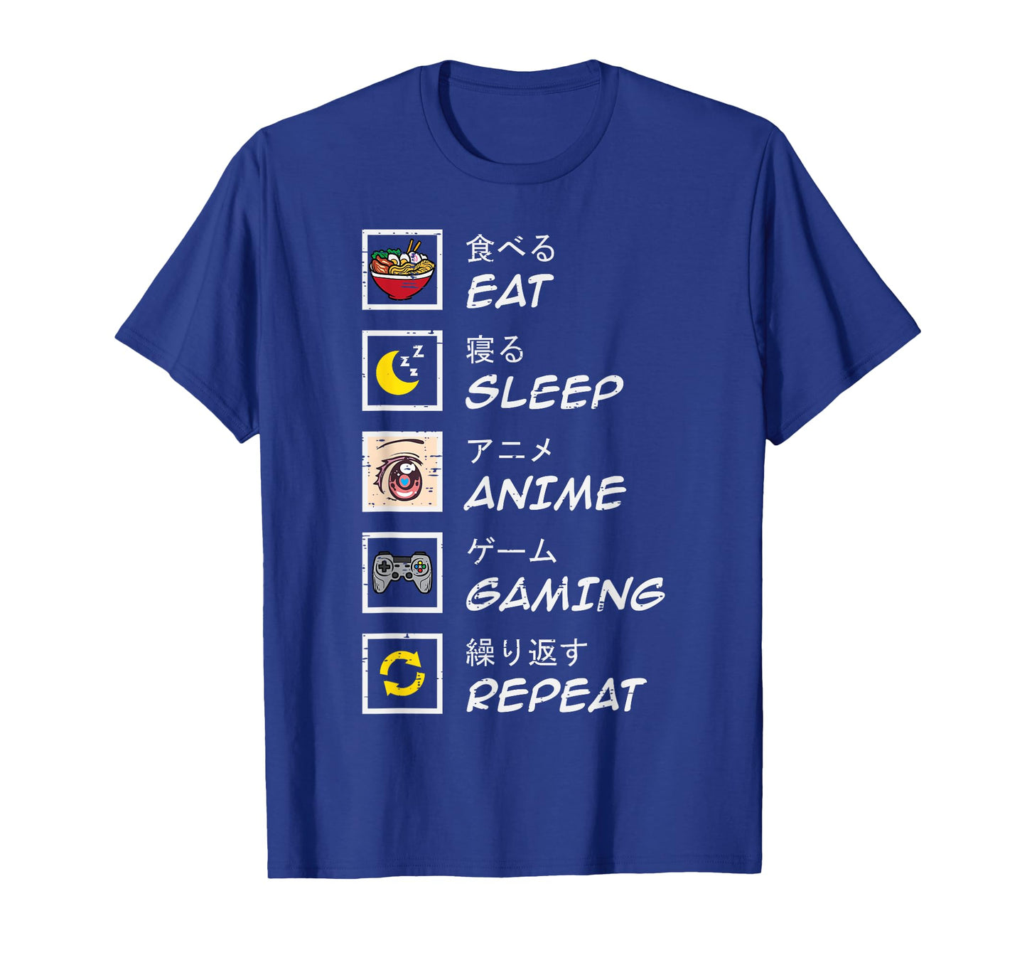 Eat Sleep Anime Gaming Repeat Gamer Teen Boys Girls Kids T-Shirt