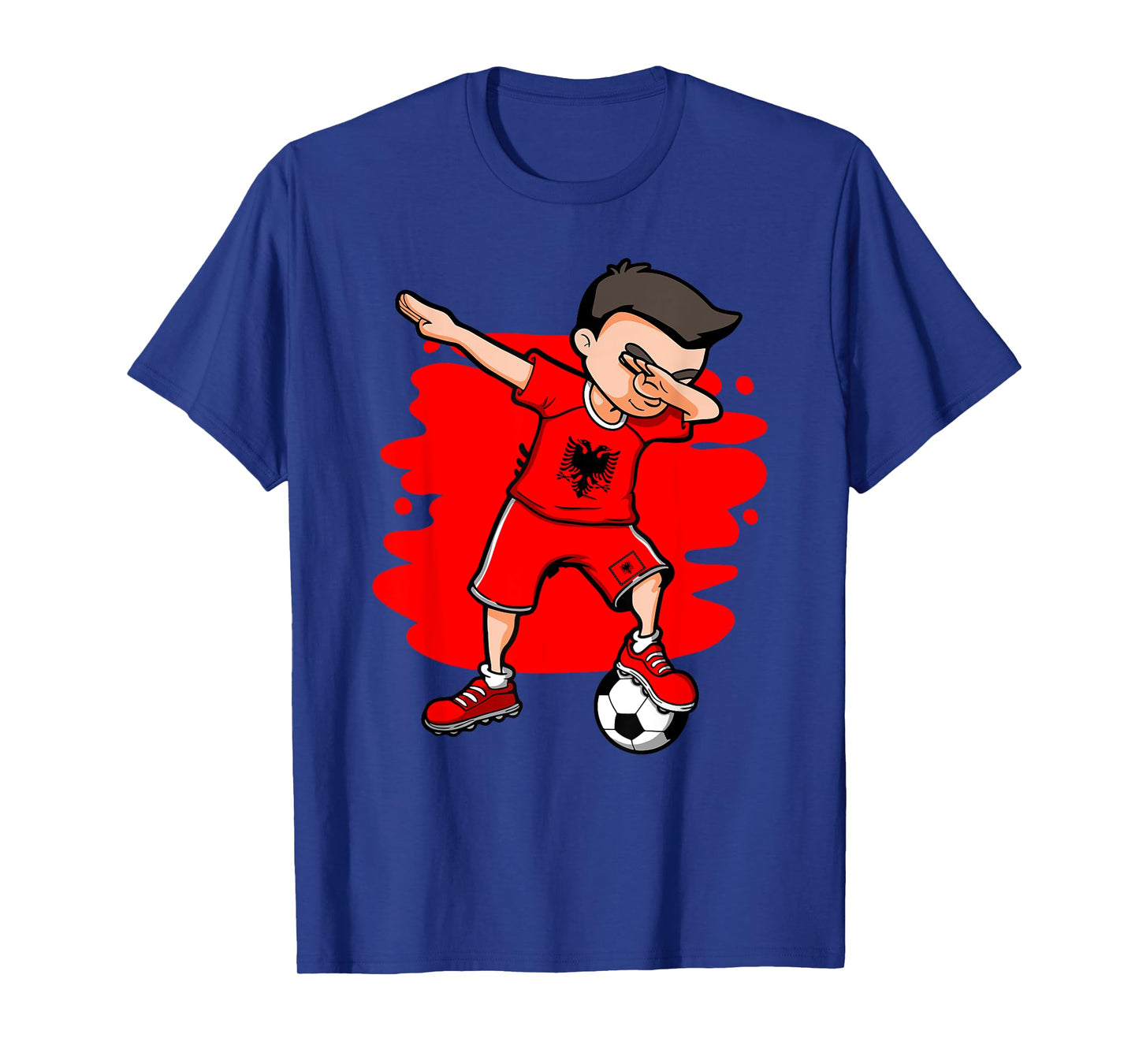 Dabbing Soccer Boy - Albania Jersey Albanian Football Fans T-Shirt