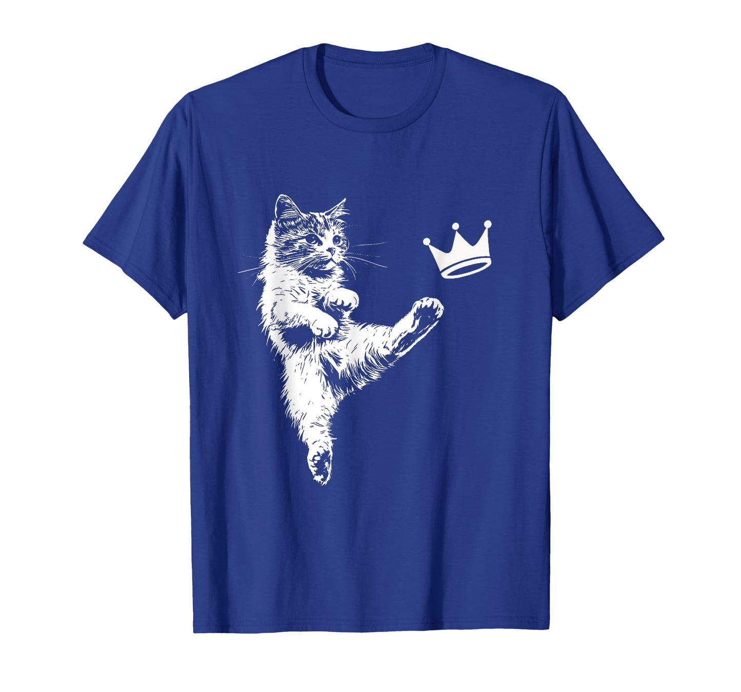 No Kings In America Cat Funny Cat Kicking Crown Men Women T-Shirt