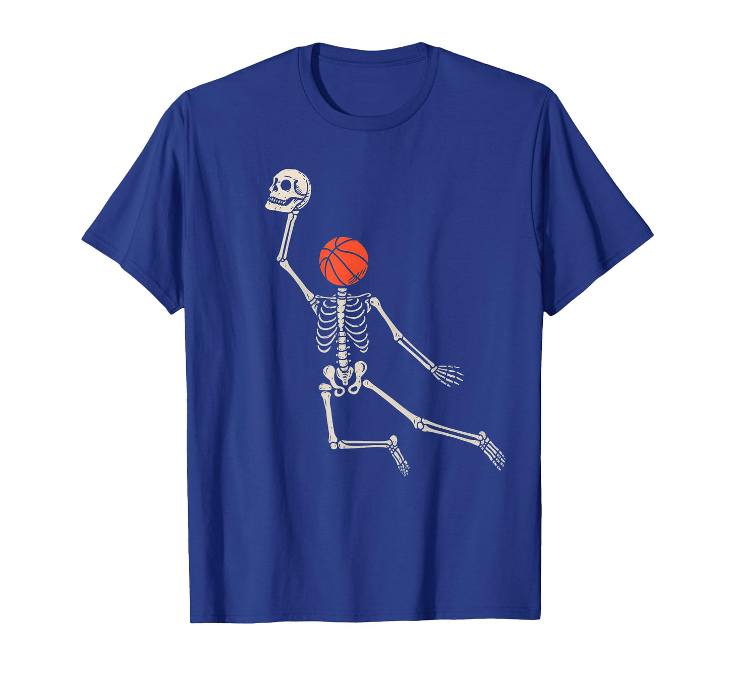 Basketball Halloween Skeleton Playing Basketball Slam Dunk T-Shirt