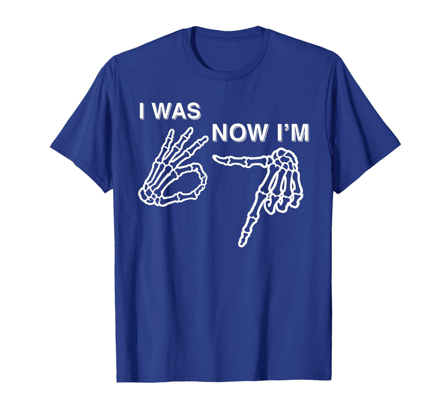I was 6 Now I’m 7 Skeleton Hand Birthday Baseball Meme T-Shirt