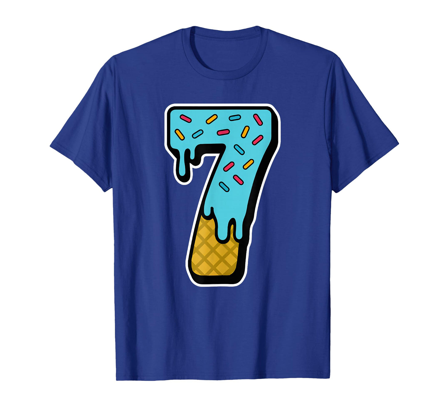 Number 7 Bold Six Seven Ice Cream Drip Funny Couple Friend T-Shirt