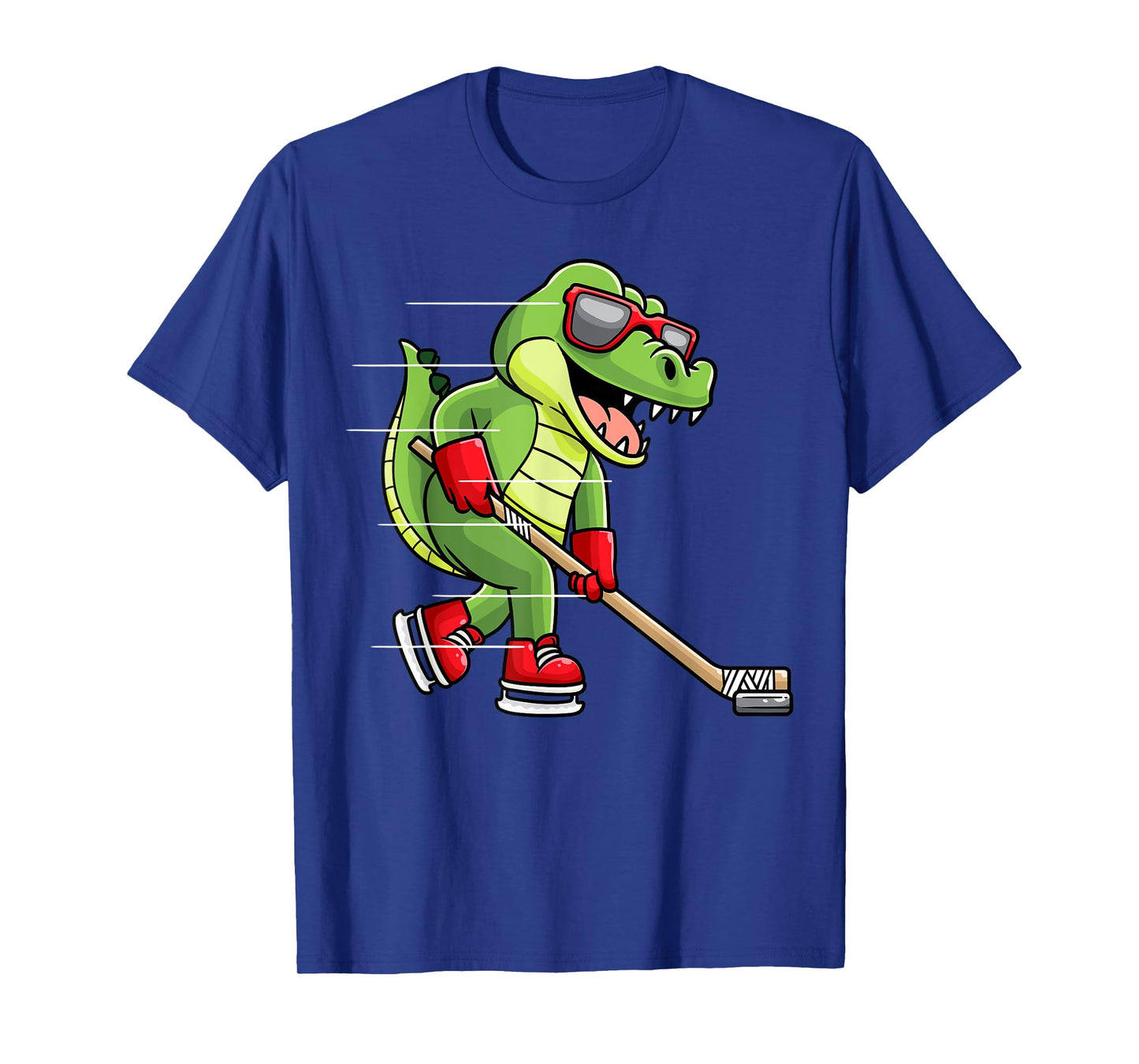 Crocodile Playing Ice Hockey Game Player Alligator T-Shirt