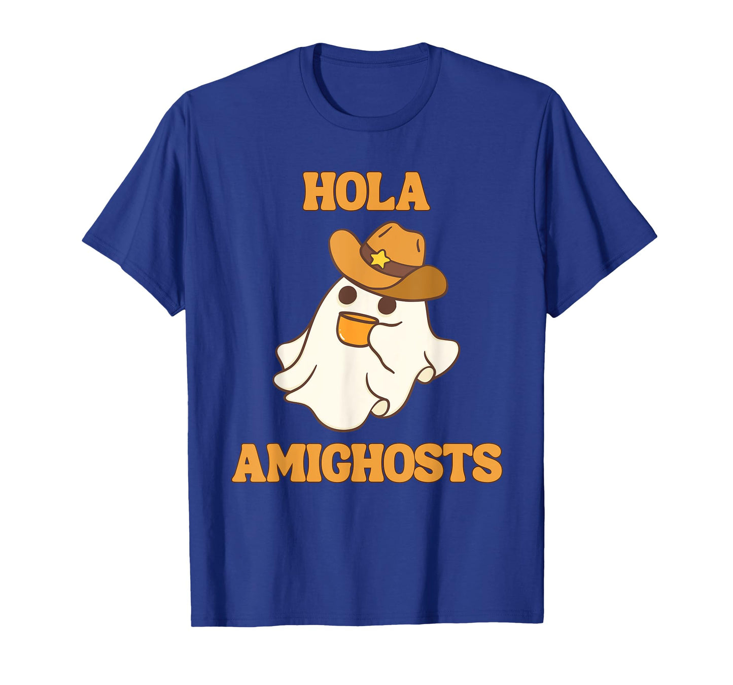 Hola Amighosts Funny Spanish Halloween Cowboy Ghost T-Shirt