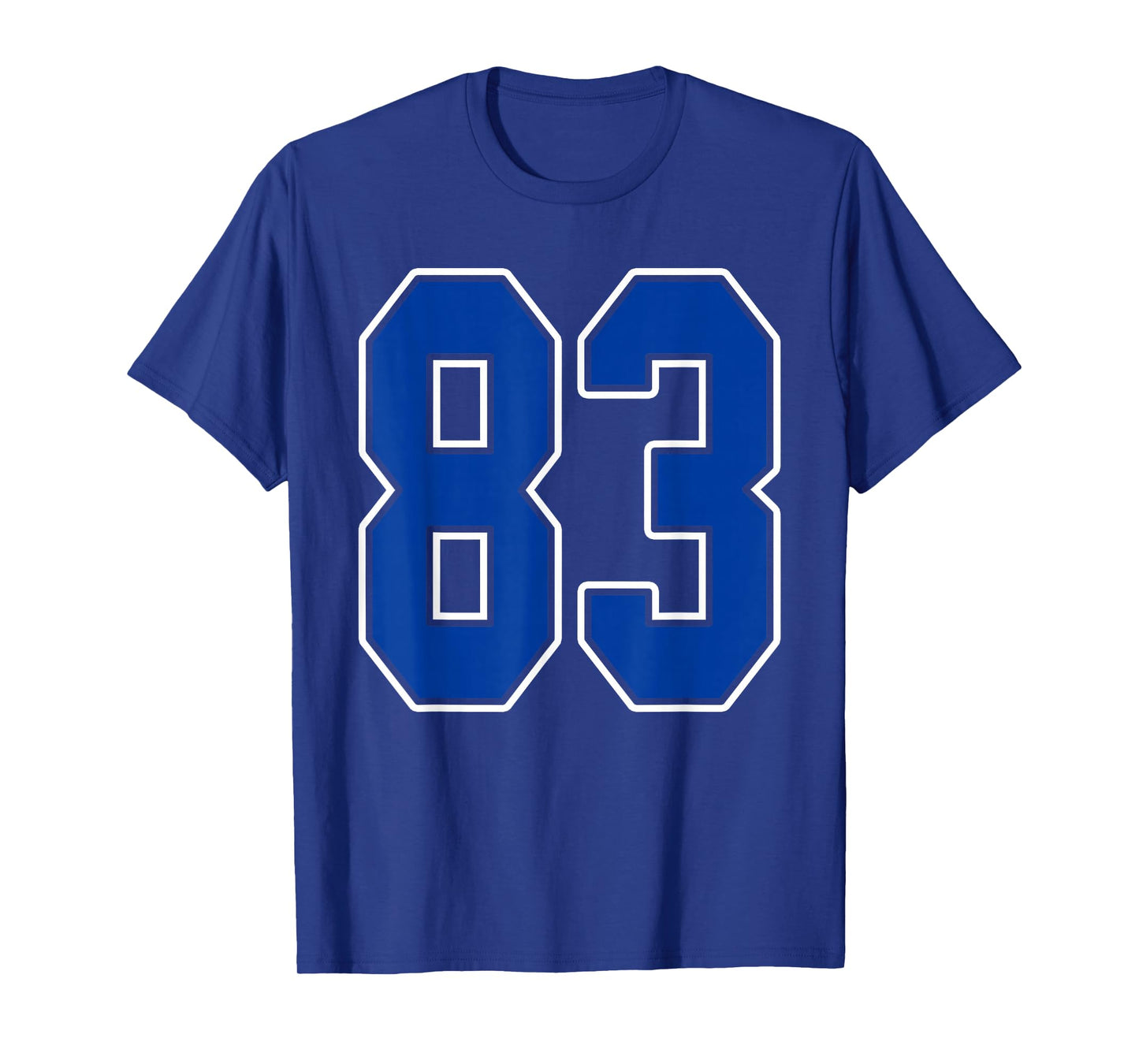 Royal Blue and White Number 83 Jersey Player Uniform #83 Fan T-Shirt