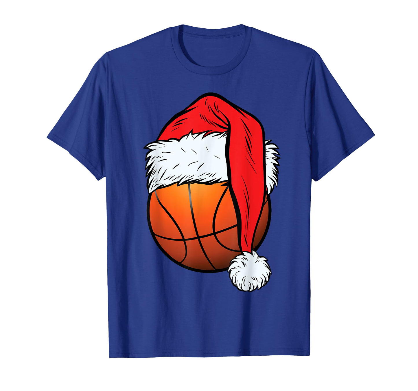 Christmas Basketball Ball Santa Hat Xmas Boys Men Sport T-Shirt