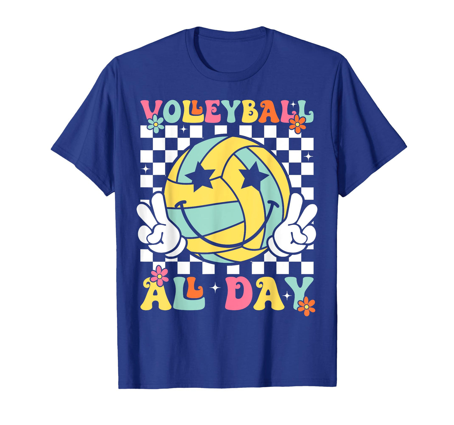 Retro Groovy Volleyball Girl Women Volleyball All Day T-Shirt