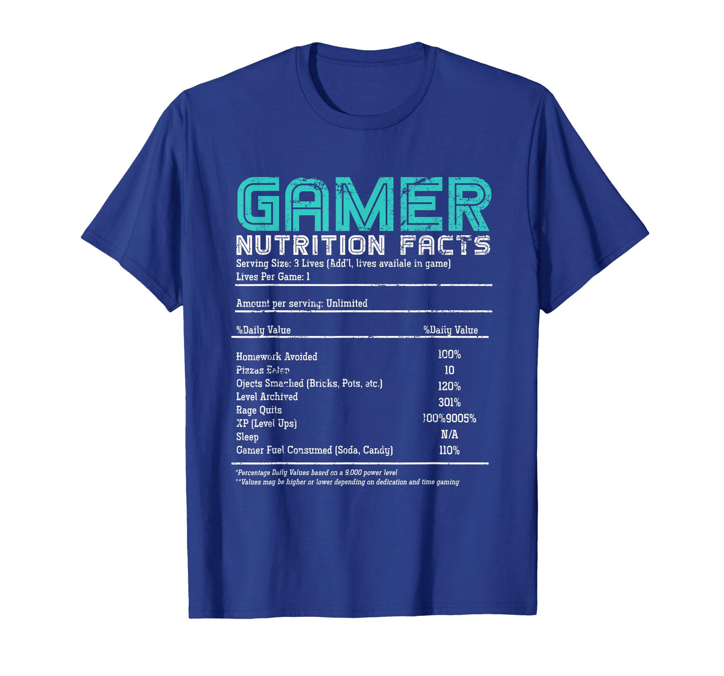 Video Gaming Funny Gamer Nutrition Facts Gift Gamer T-Shirt