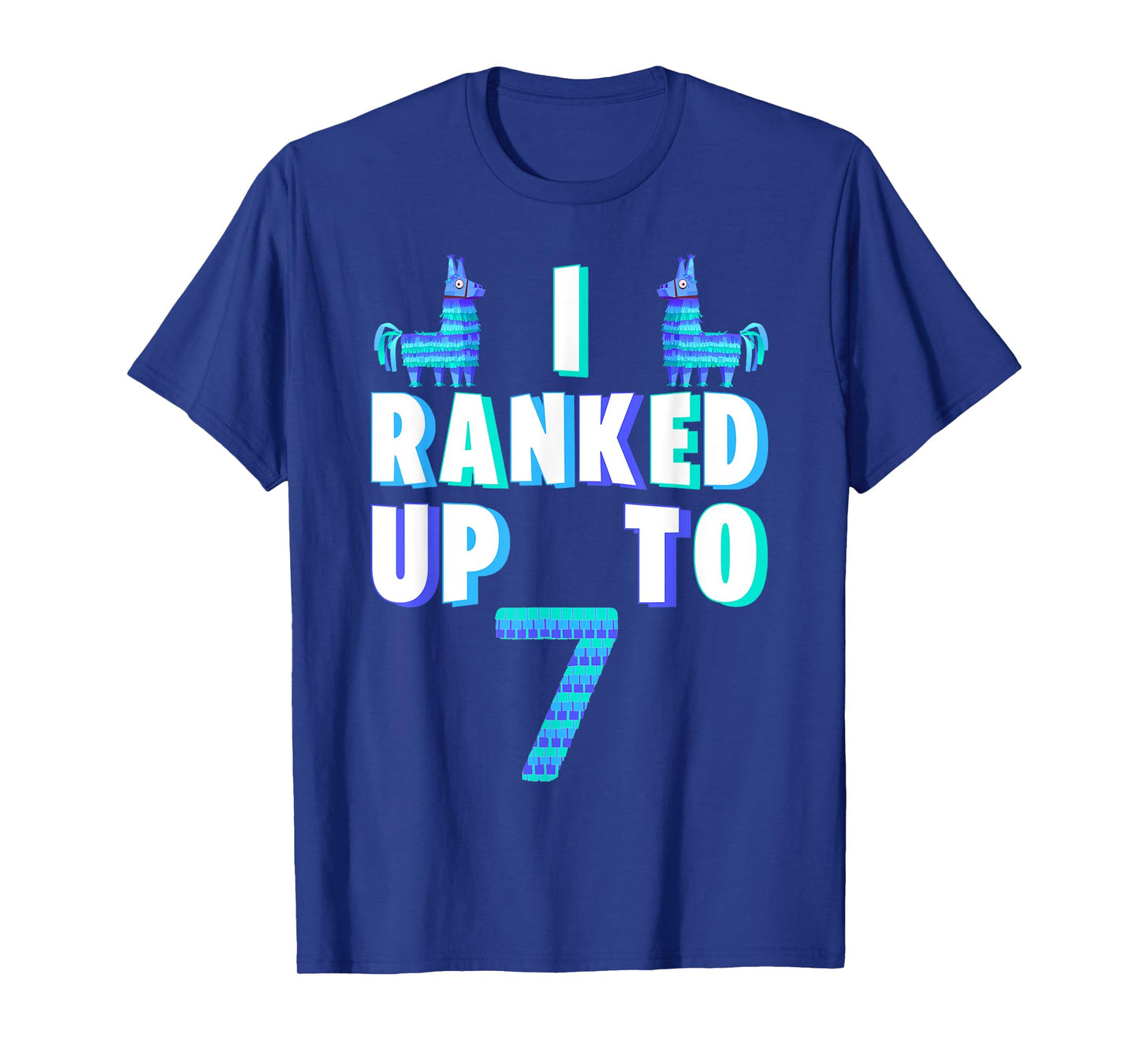 I Ranked Up To 7 Birthday Video Game Llama Piñata Birthday T-Shirt