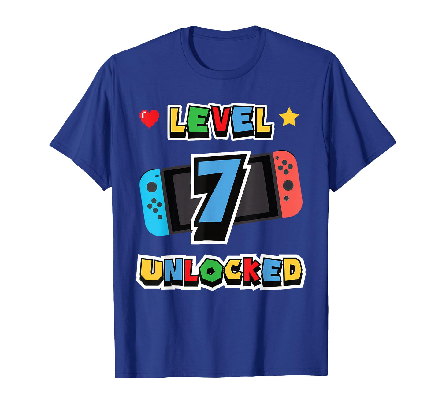 Level 7 Unlocked 7th Birthday Kids Video Game 7 Years Old T-Shirt