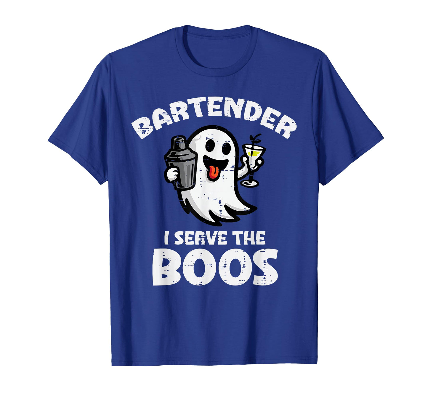 Halloween Bartender Ghost Serve Boos Funny Costume Men Women T-Shirt