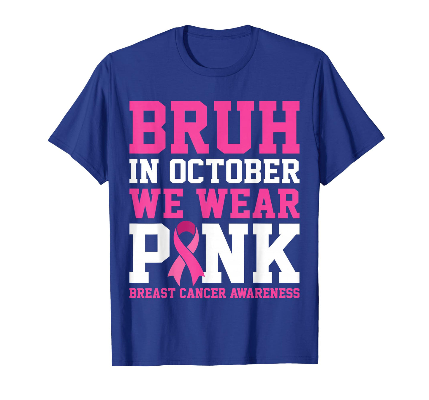 Bruh In October Wear Pink Breast Cancer Awareness Kids Boys T-Shirt