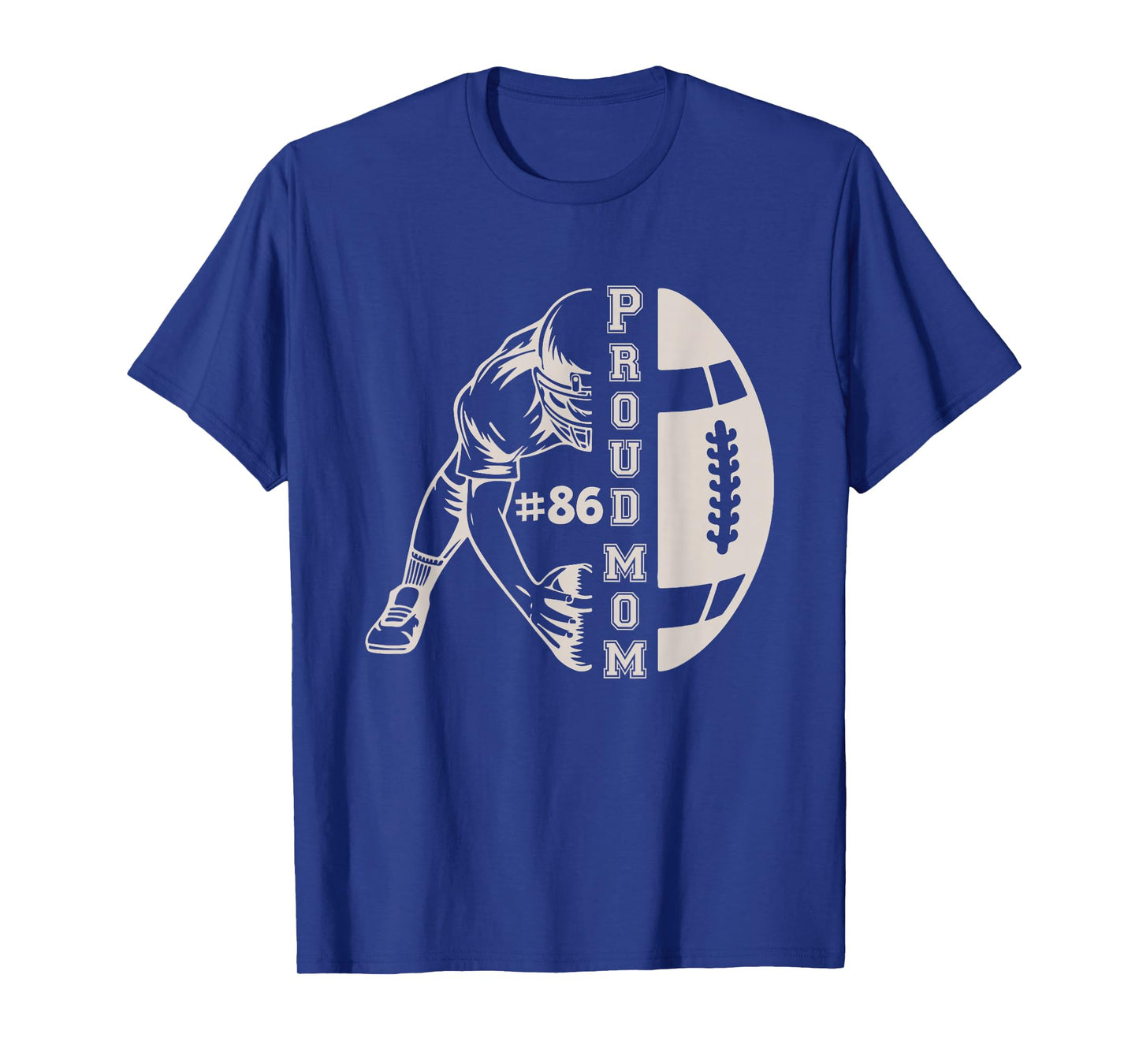 Customized Proud Football Mom Number 86 Player Game Day T-Shirt