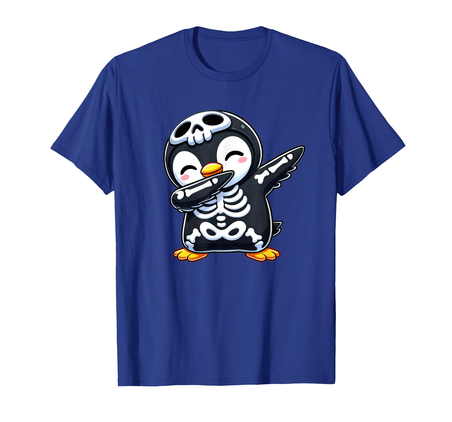 Penguin Halloween Skeleton Kids Women Men Penguin T-Shirt