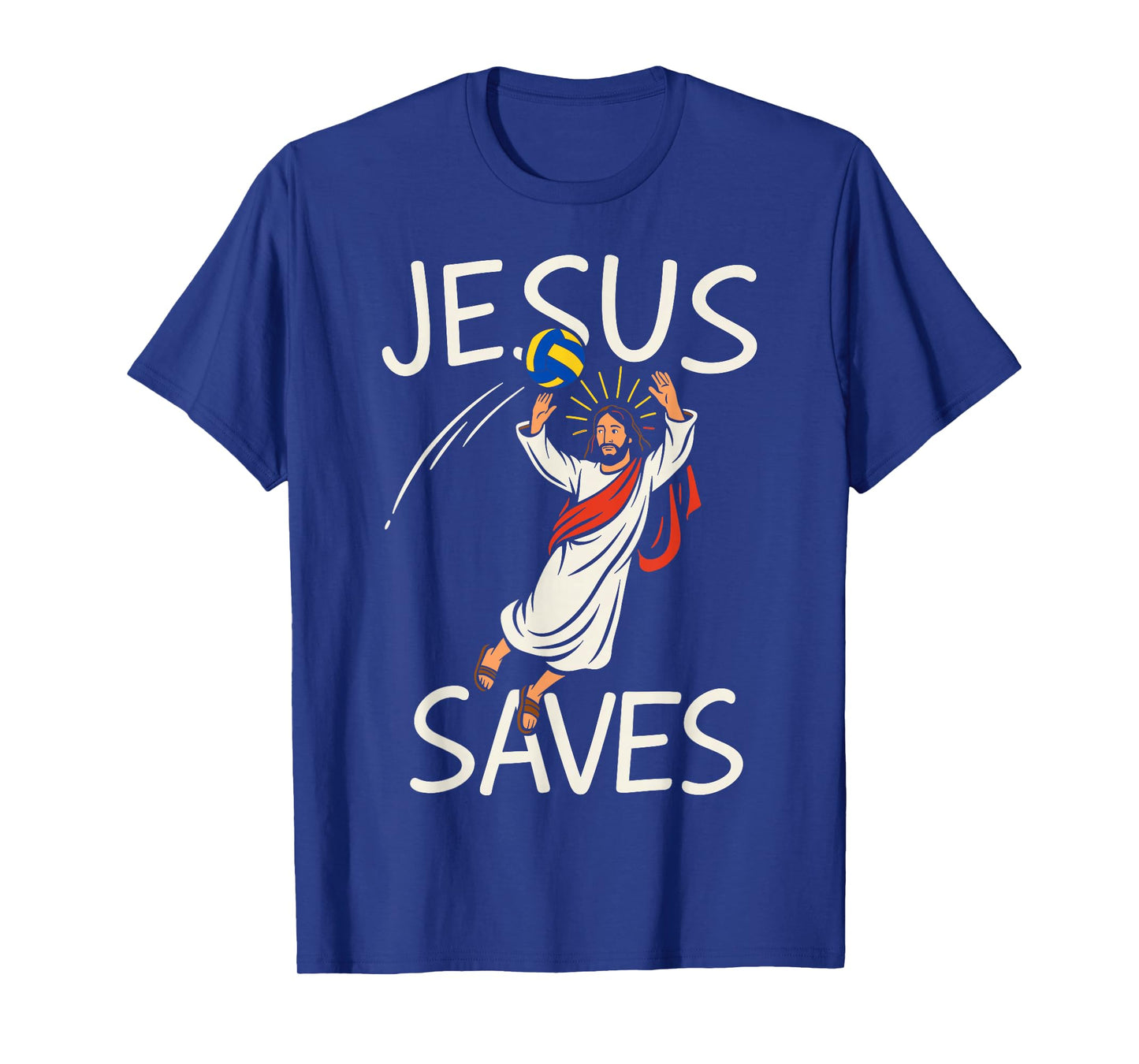 Funny Jesus Saves Volleyball Christian Joke Tee Player Coach T-Shirt