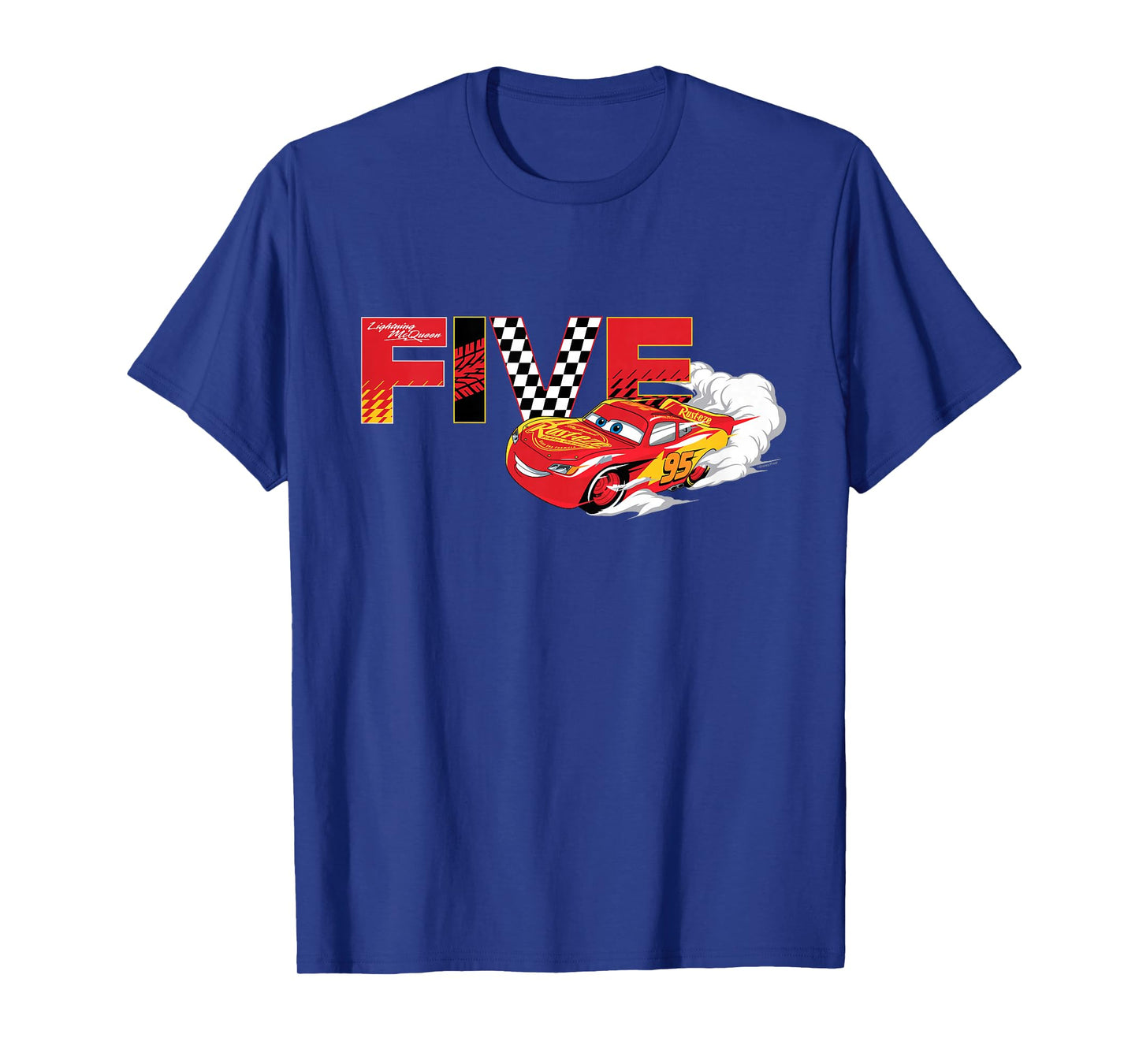 Disney & Pixar's Cars Numbers 5 Fifth 5th Birthday Party T-Shirt