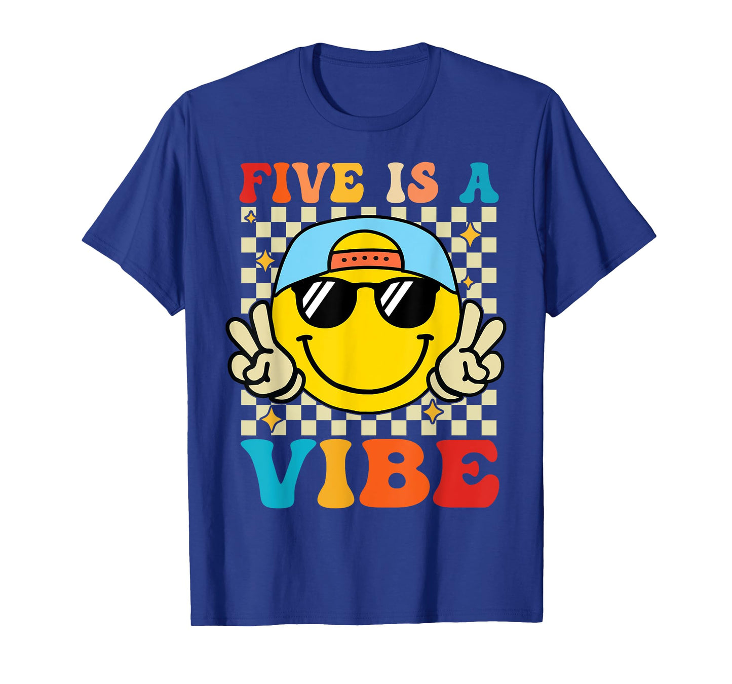 Five Is A Vibe 5th Birthday Groovy Boys Girls 5 Years Old T-Shirt