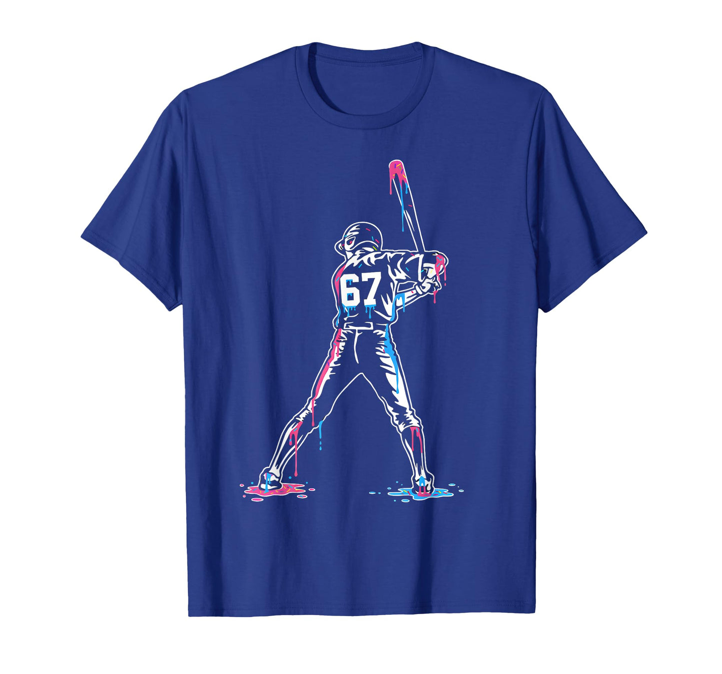 Baseball Ice Cream Drip 67 Boys and Girls Batter Game Day T-Shirt