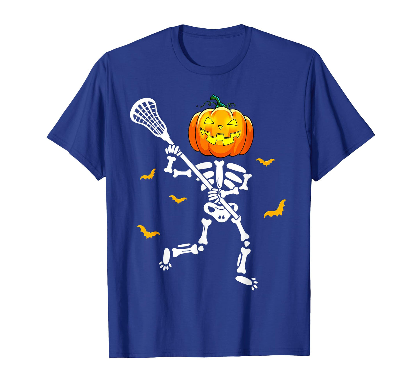 Pumpkin Skeleton Lacrosse Halloween T-Shirt