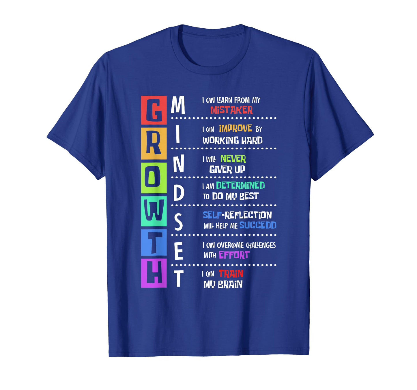 Growth Mindset Positive Motivational Classroom Teacher Learn T-Shirt