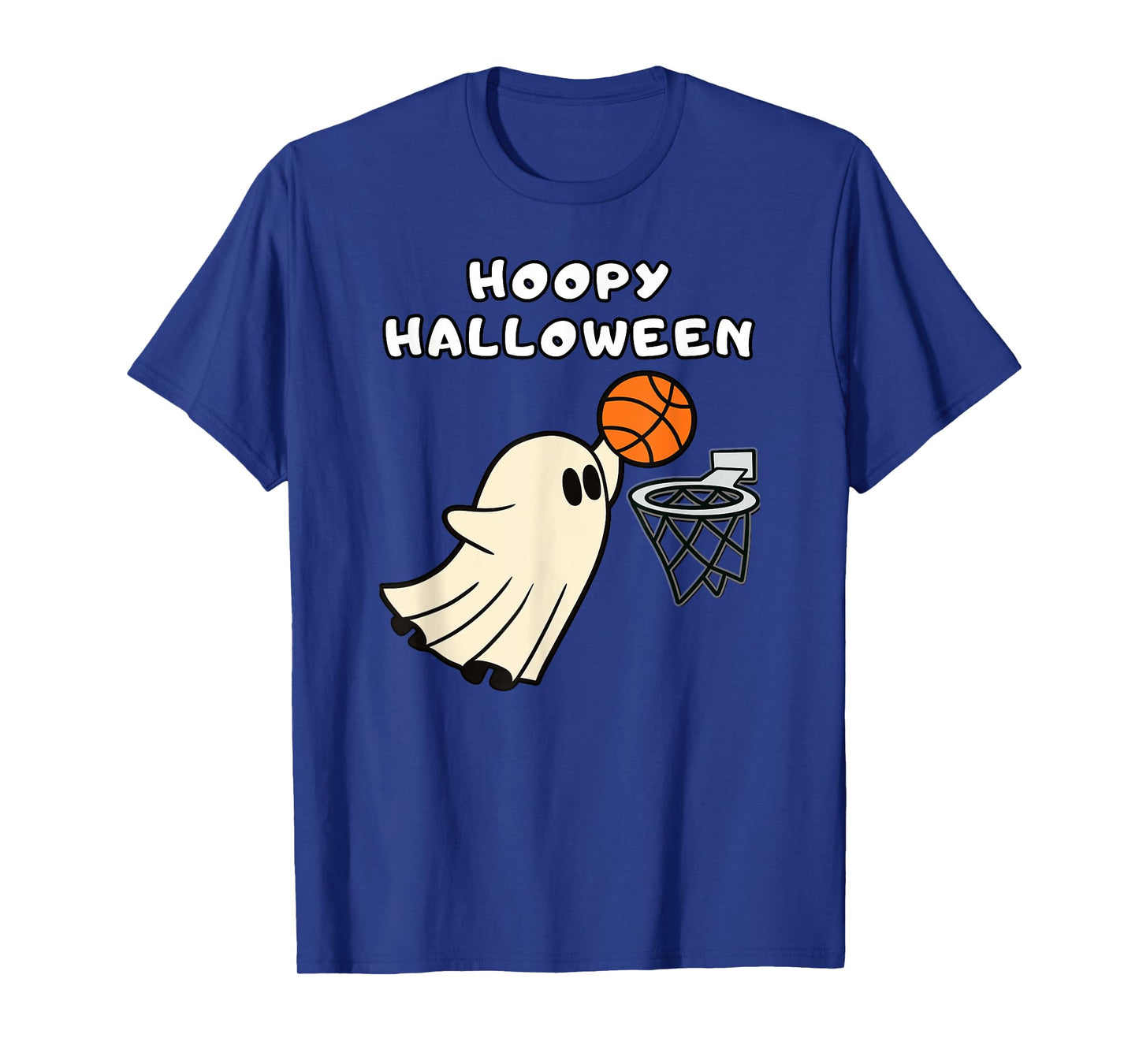 Hoopy Halloween Basketball Ghost Slam Dunk Basketball Hoop T-Shirt