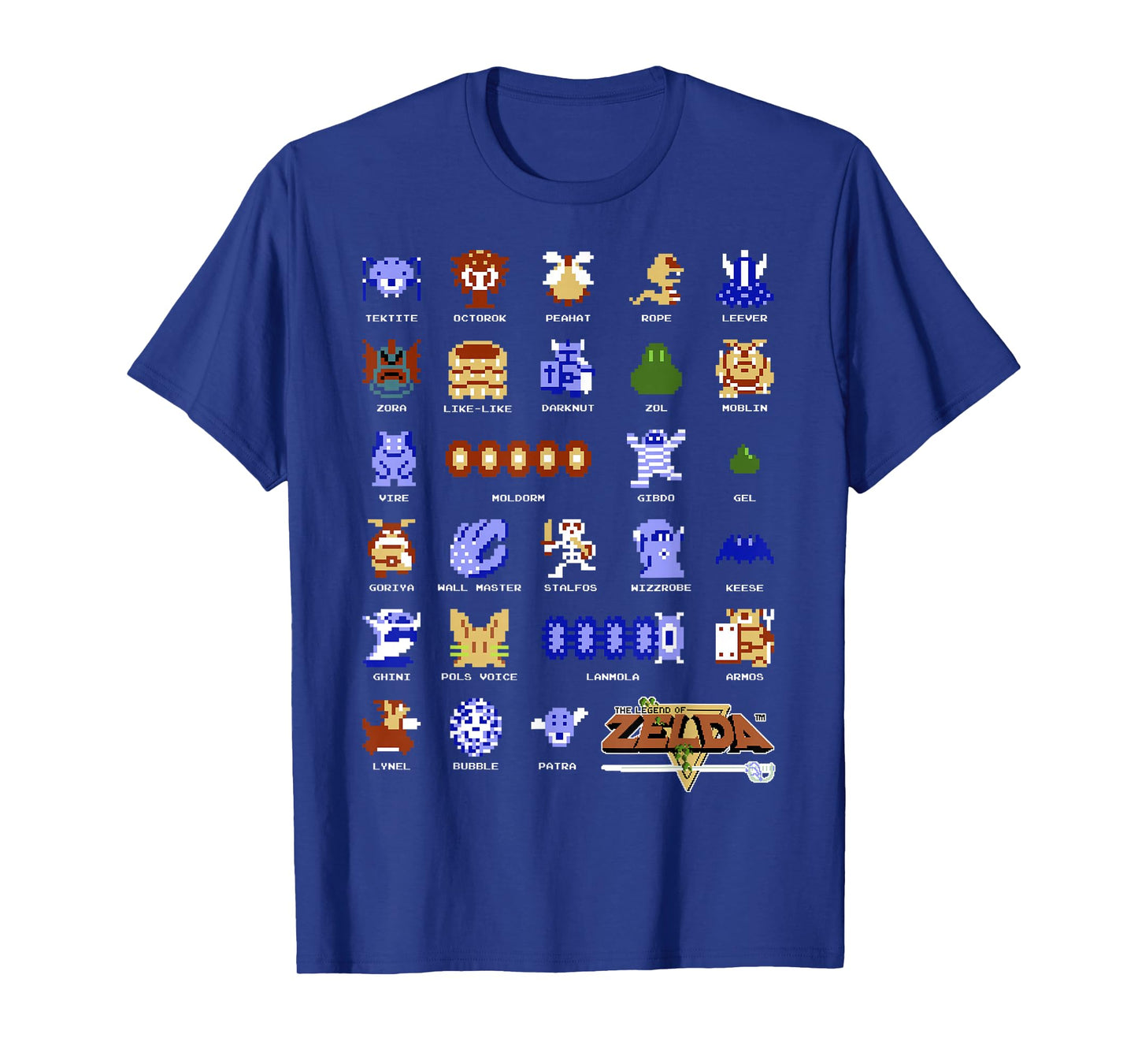 Legend Of Zelda Character Pixel Art Portrait Grid T-Shirt