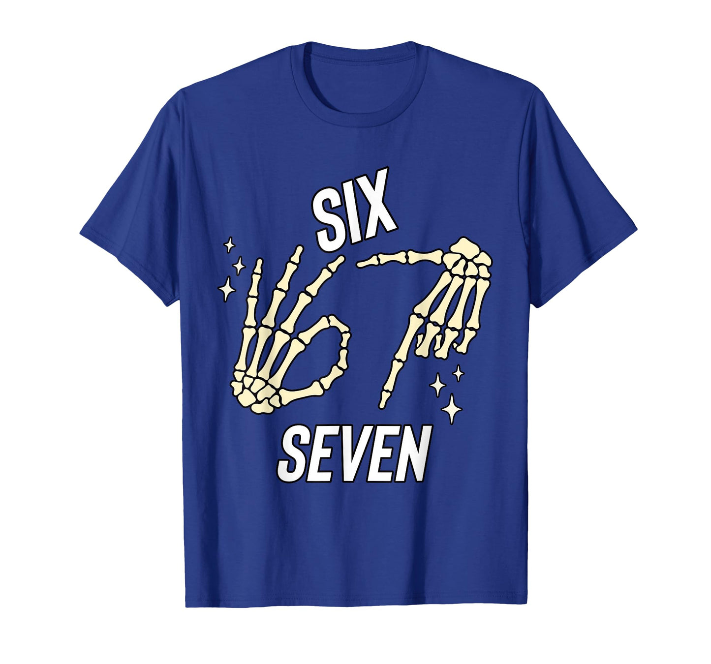 Funny Six Seven gen Alpha Slang Meme 6 7 Skeleton Costume T-Shirt