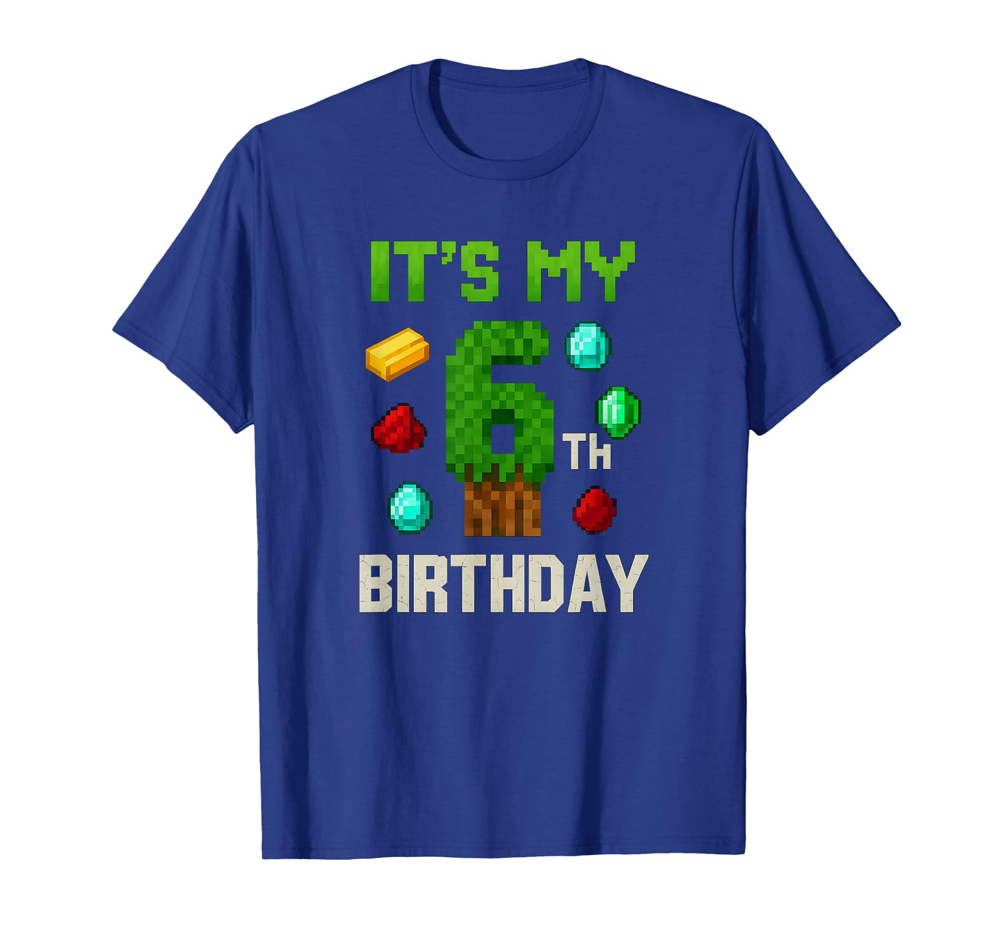 Pixelated Level 6 Birthday Gamer Kids Pixel Art Design T-Shirt