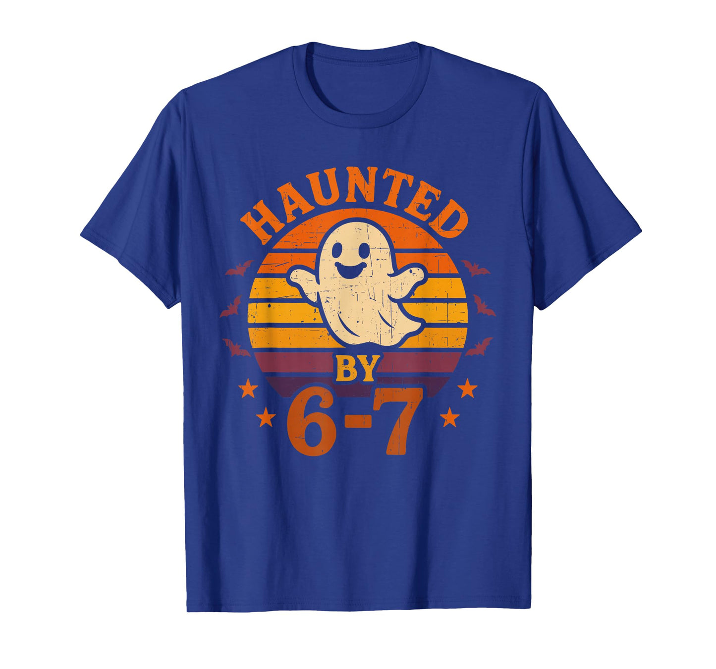 Haunted by 6-7 Halloween Costumes Ghost Bats Men Women T-Shirt