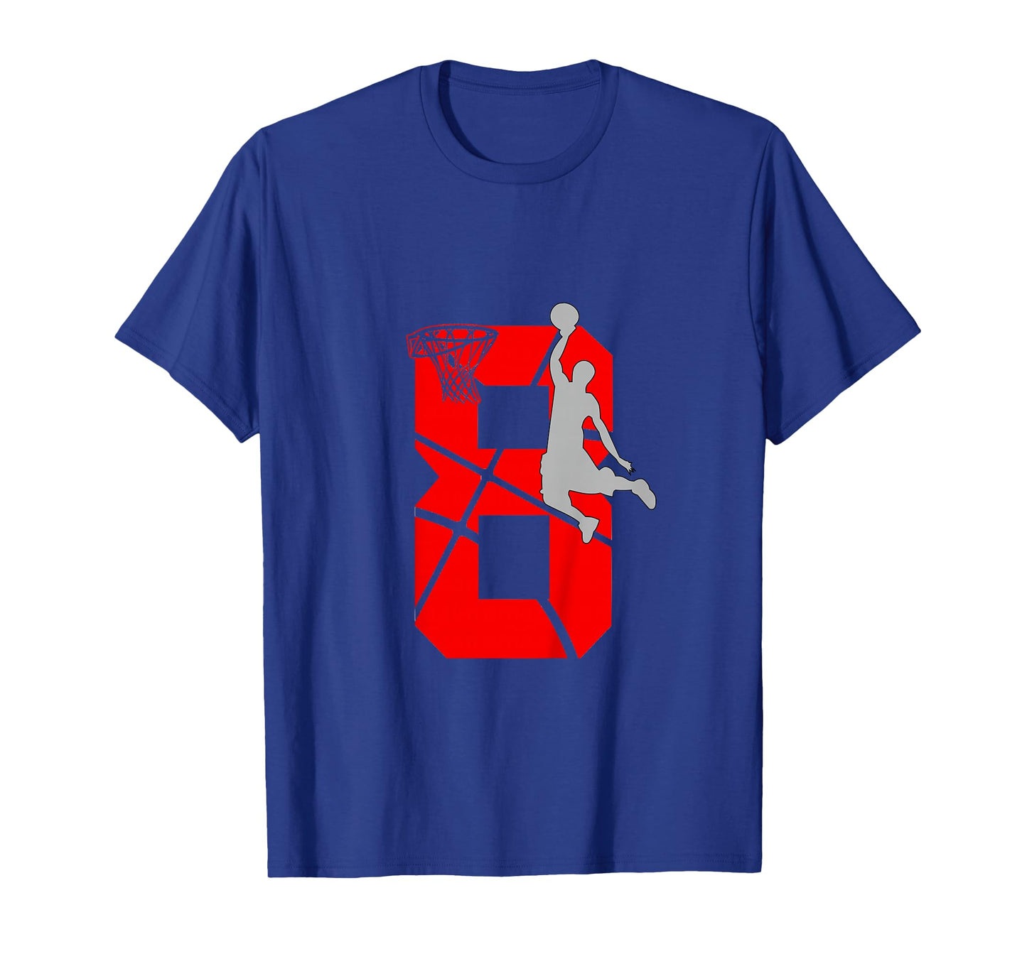 8 Year Old 8th Basketball Birthday PartyTheme Boys Girls T-Shirt