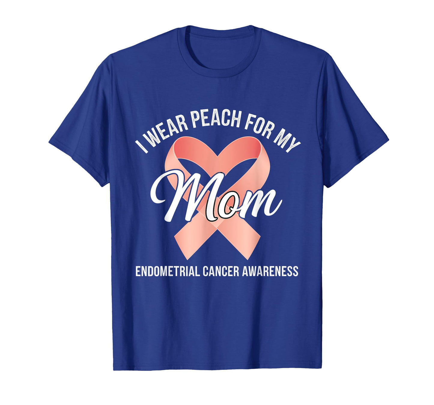 Endometrial Cancer Awareness Peach Ribbon T-Shirt
