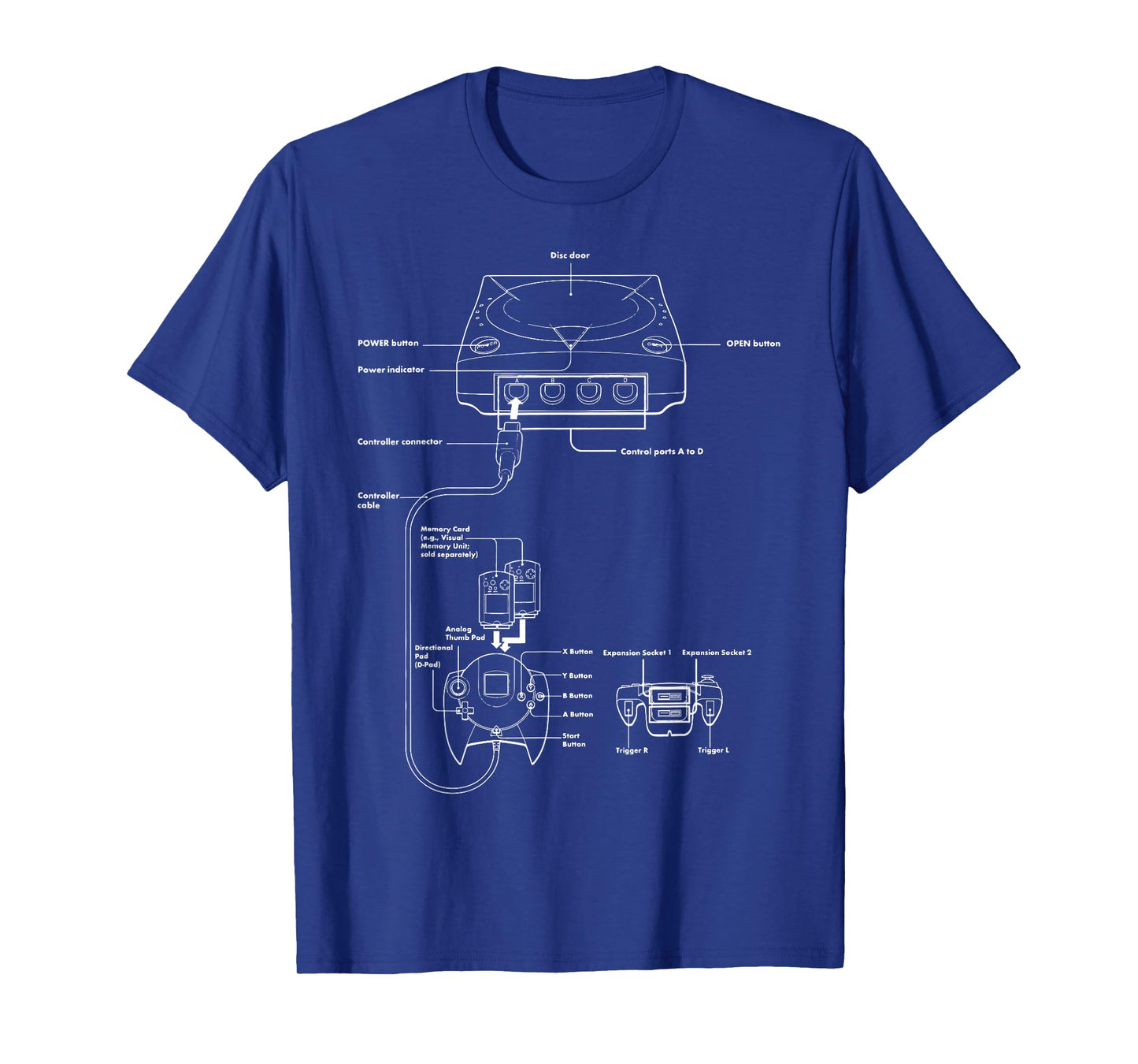 Vintage Gaming Diagram - Video Game Console Retro Chart Gift T-Shirt