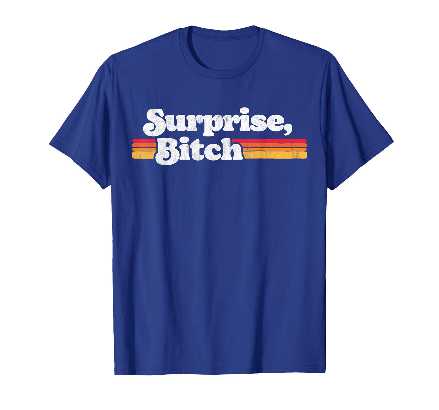 Surprise, B!tch Funny Distressed Party & Festival Retro Sun T-Shirt