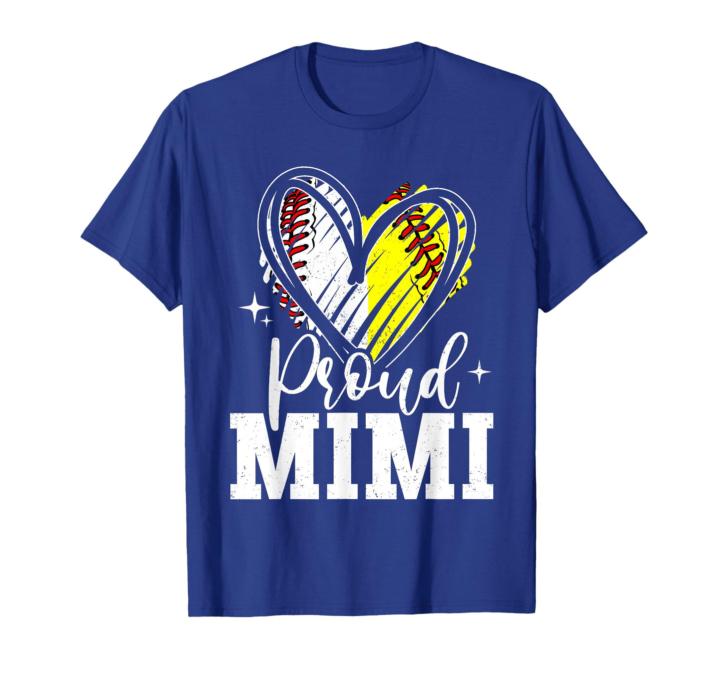 Proud Mimi Baseball Softball Heart Mimi Of Both Grandma T-Shirt