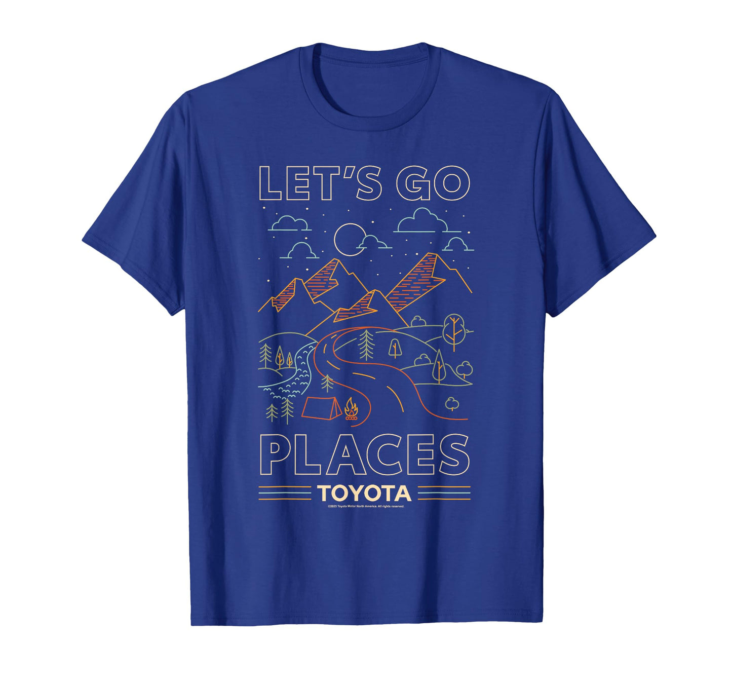 Toyota Let's Go Places Landscape Art Line Big Chest Poster T-Shirt