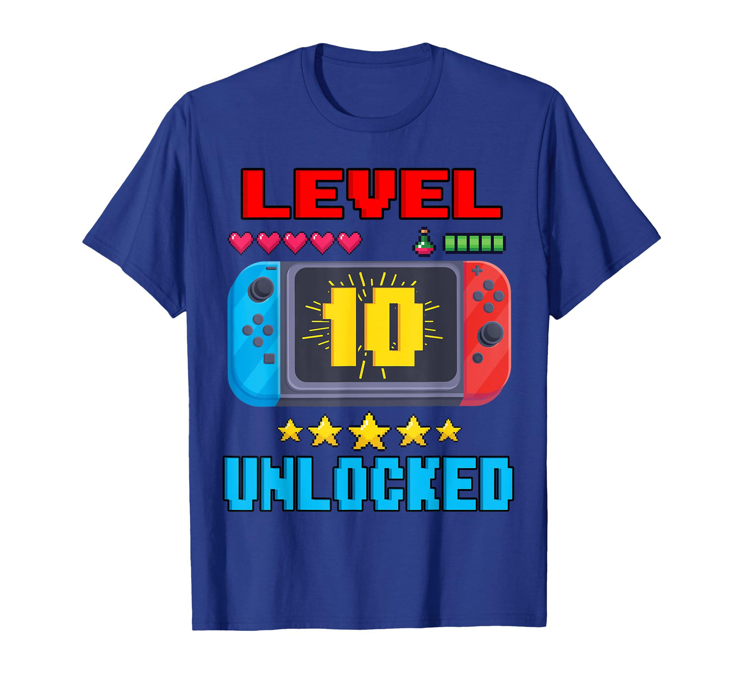 10th Birthday Boy Level 10 Unlocked Video Gamer Birthday T-Shirt
