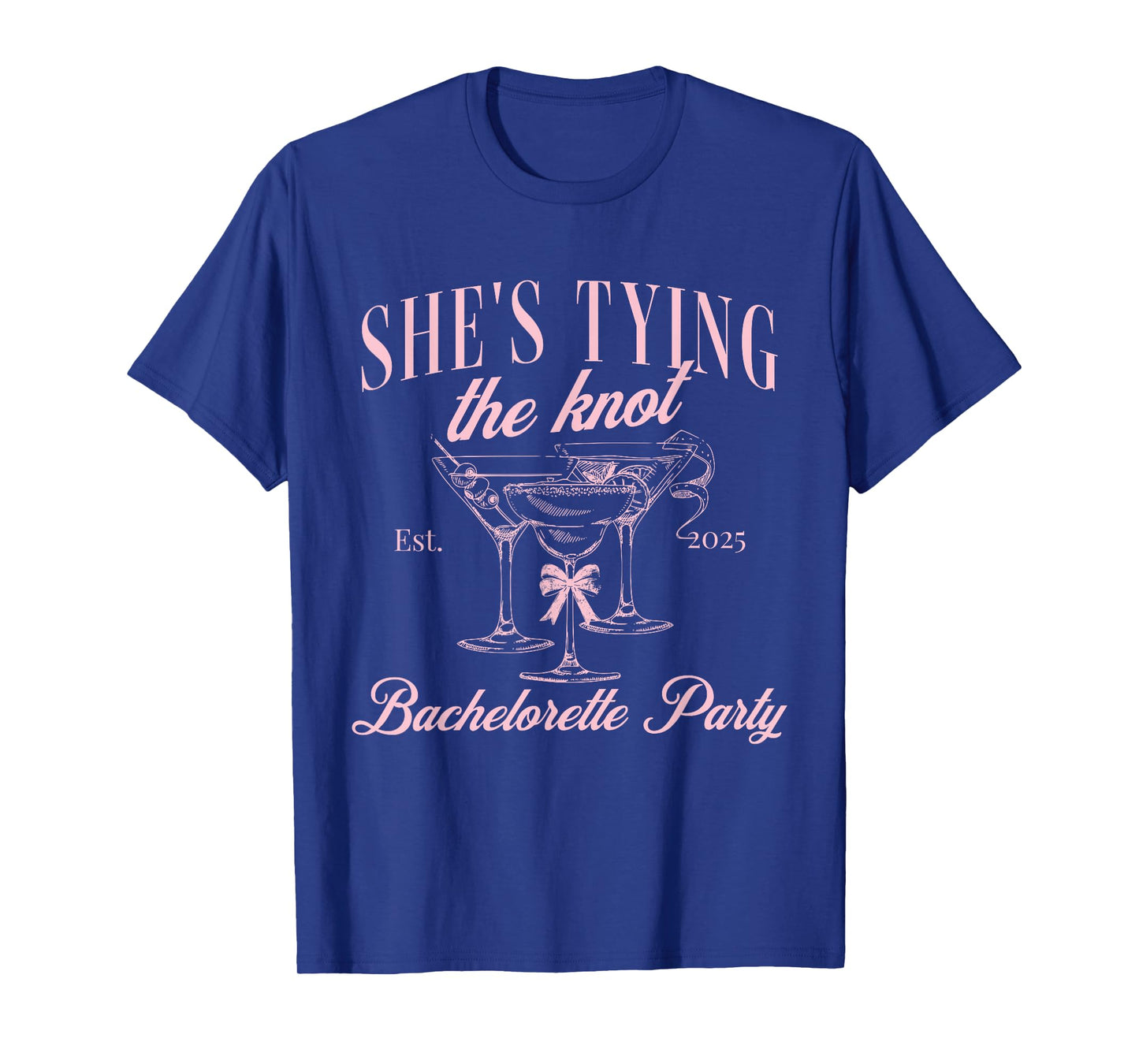 She's tying the knot 2025 bachelorette party coquette bow T-Shirt