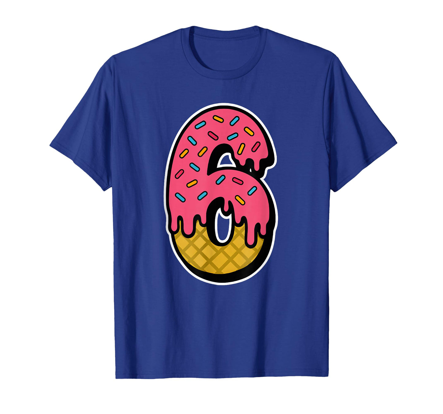 Number 6 Bold Six Seven Ice Cream Drip Funny Couple Friend T-Shirt