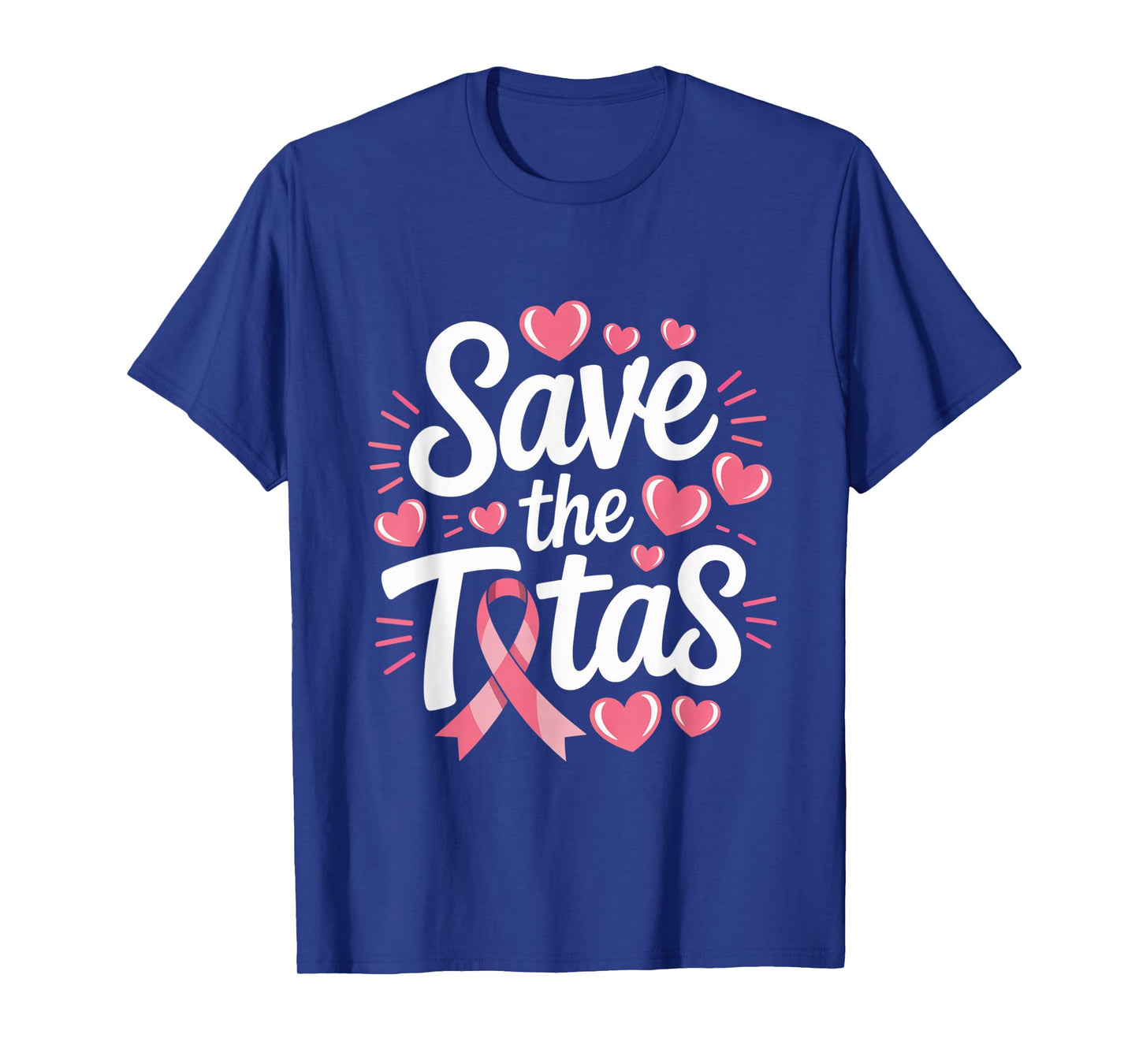 Save The Tatas Breast Cancer Fighting Awareness Pink Ribbon T-Shirt
