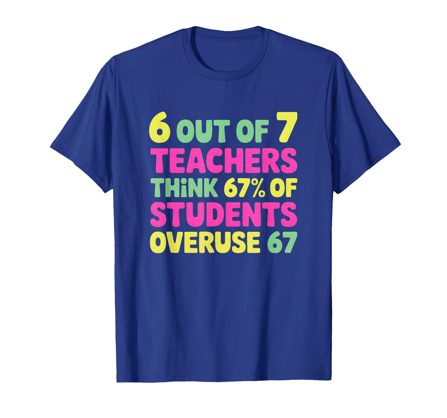 Funny 67 Teacher Shirt - Teacher 6 7 Funny Overuse 67 T-Shirt
