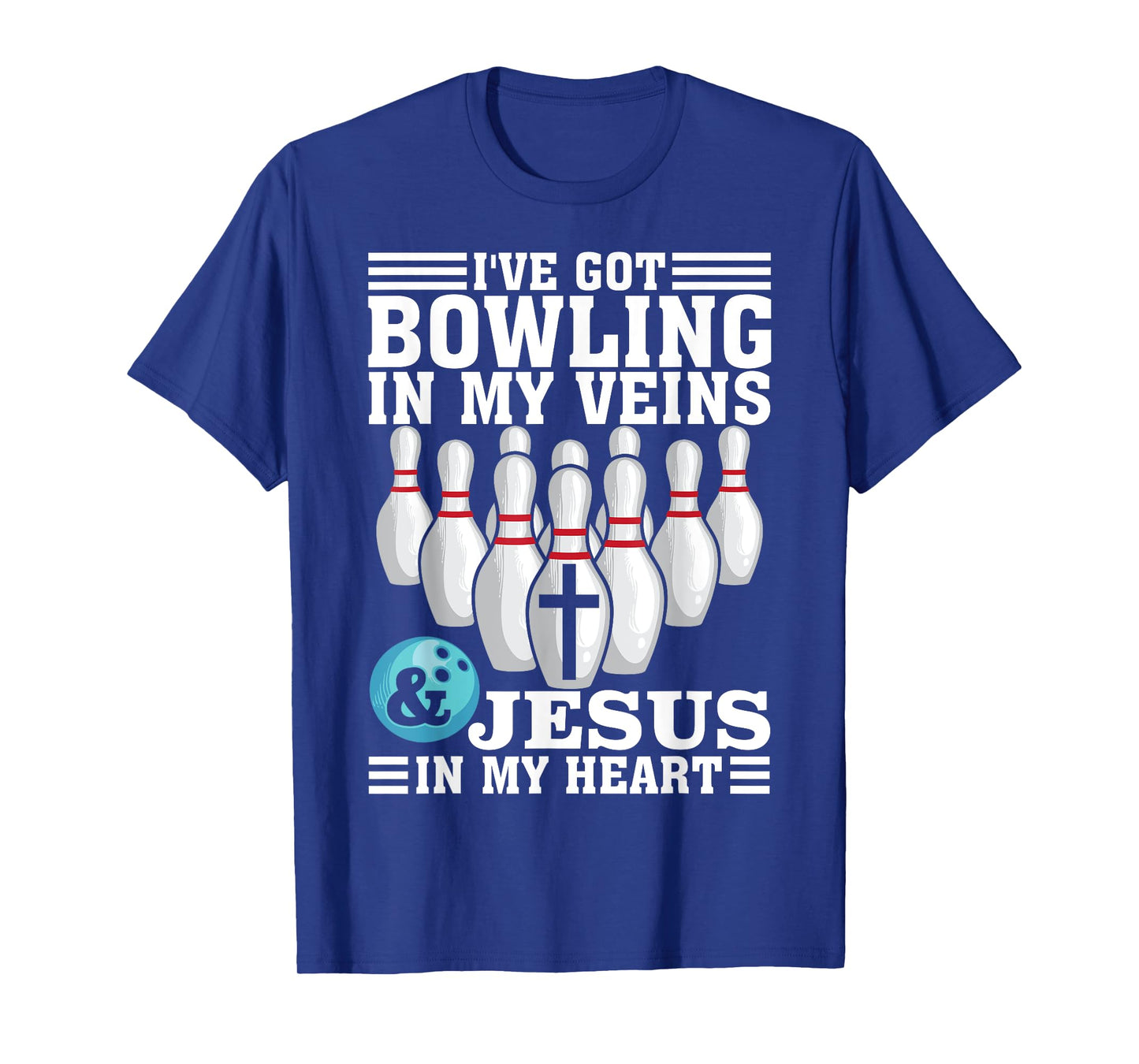 Funny Bowling Gift For Men Women Cute Bowler And Jesus Love T-Shirt