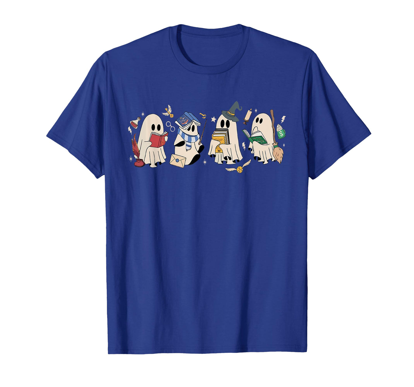 Funny Ghost Book Reading Halloween Books Lover Teacher T-Shirt