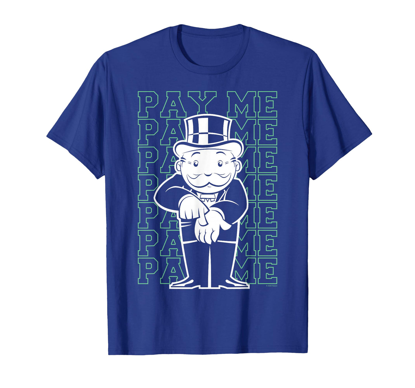 Monopoly Rich Uncle Penny Bags Pay Me Text Stack T-Shirt
