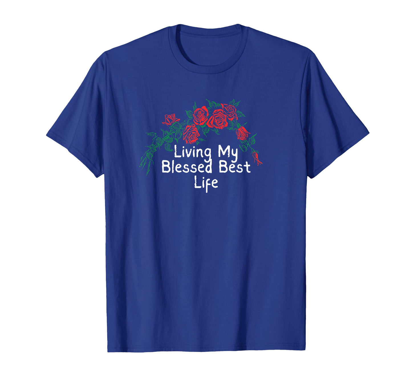 Flowers Retro Red Graphic Living My Blessed Best Life T-Shirt