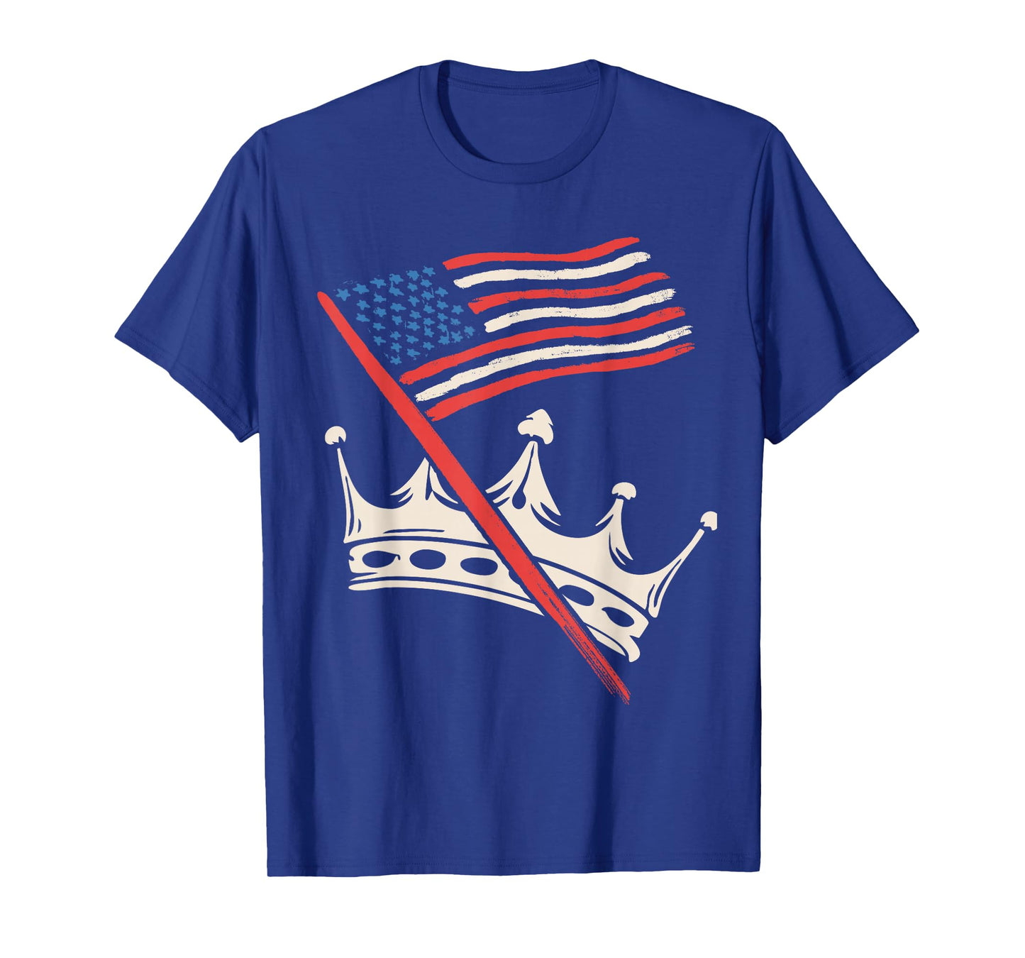 No Kings in America Political Crown Nope 4th July USA Flag T-Shirt