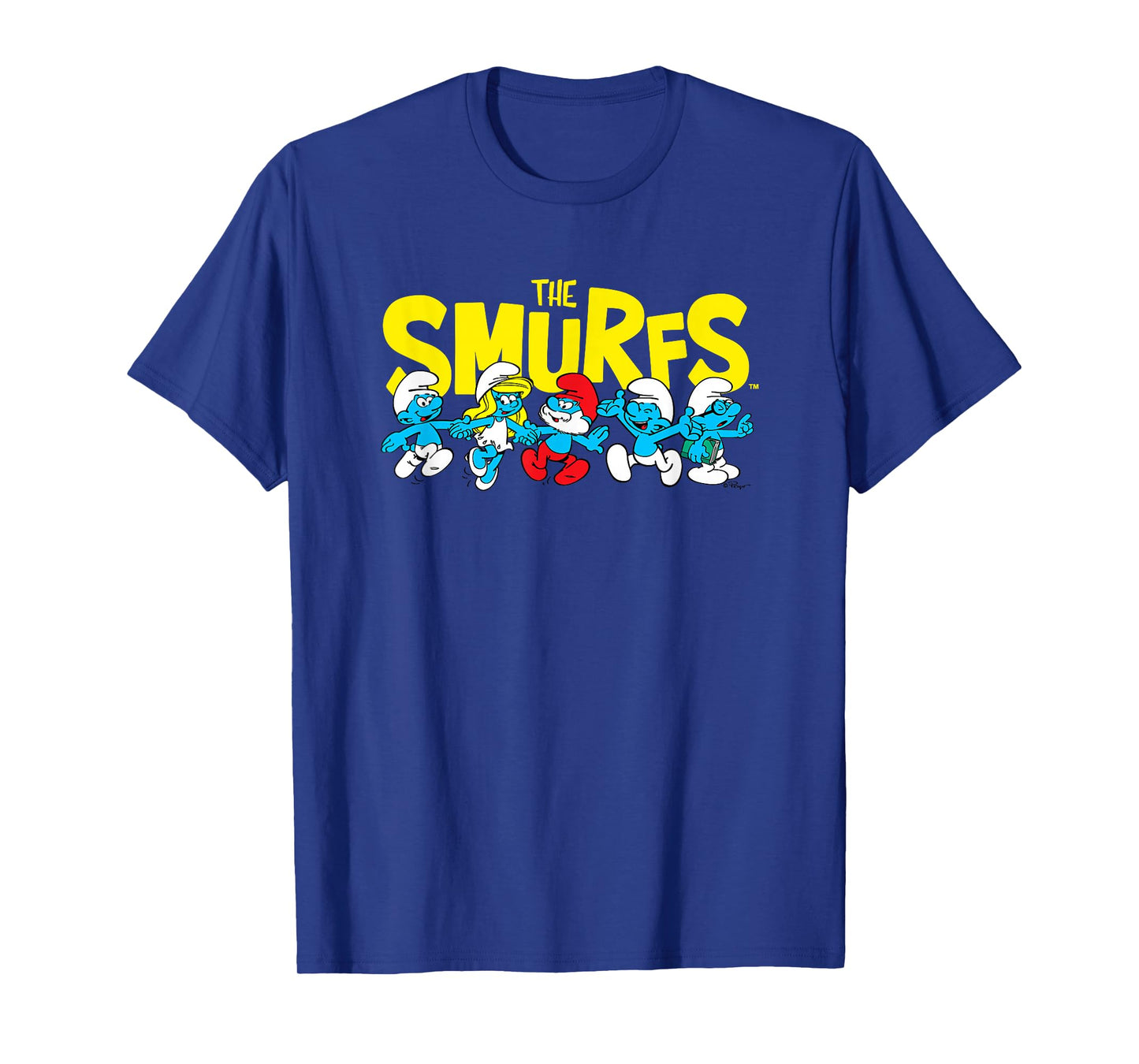 The Smurfs Logo with Smurfs Cast Retro Cartoon T-Shirt