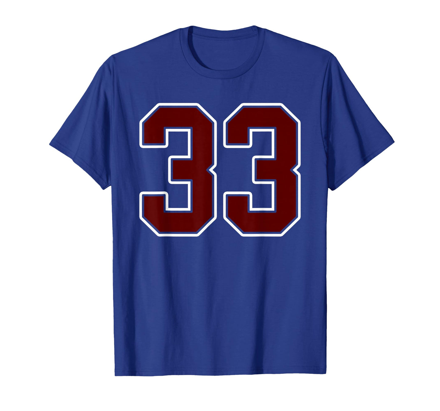 Maroon and White Number 33 Jersey Player Uniform #33 Fan T-Shirt
