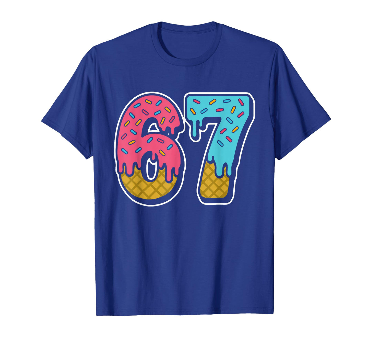 67 Ice Cream Drip Meme Funny Six Seven Gen Alpha Slang T-Shirt